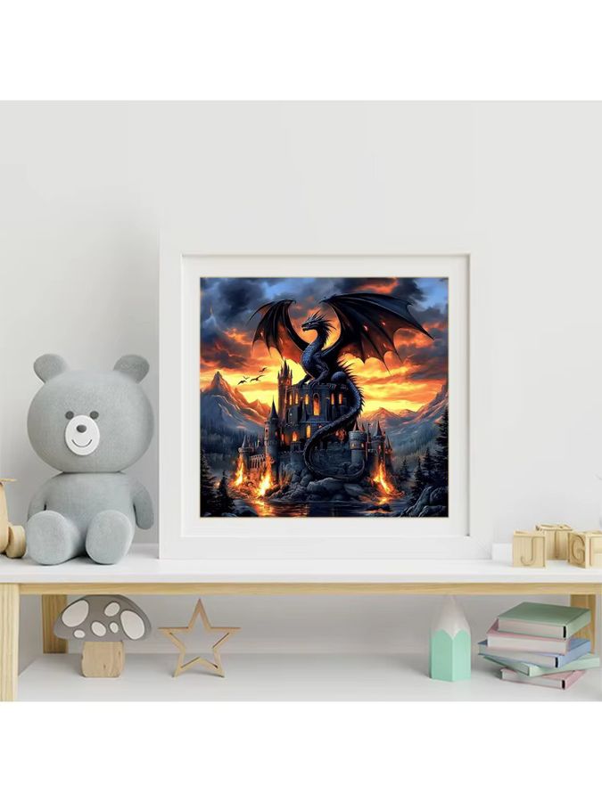 Momoart DIY Diamantmalerei Dinosaurier Drachen als Acryl Wandkunst Set B/H: 20 x 20 cm - Bild 3