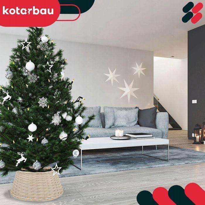 Weihnachtsbaumhülle KOTARBAU® aus Weide und Stroh in Weiß, Durchmesser: 45 cm - Bild 4