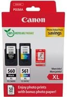Canon Original Photo Value Pack PG-560XL/CL-561XL Tintenpatronen-Set für PIXMA TS5350, TS5351, TS5352, TS5353, TS7450, Schwarz und Multicolor (Cyan, Magenta, Gelb) - Bild 1