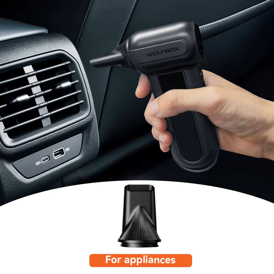 WOLFBOX DF100 MF100-BLACK Kabelloses Luftgebläse in Schwarz mit 150000 U/min und 3-Gang-Einstellung als Mini-Luftstaubsauger für Auto, PC und Zuhause - Bild 6
