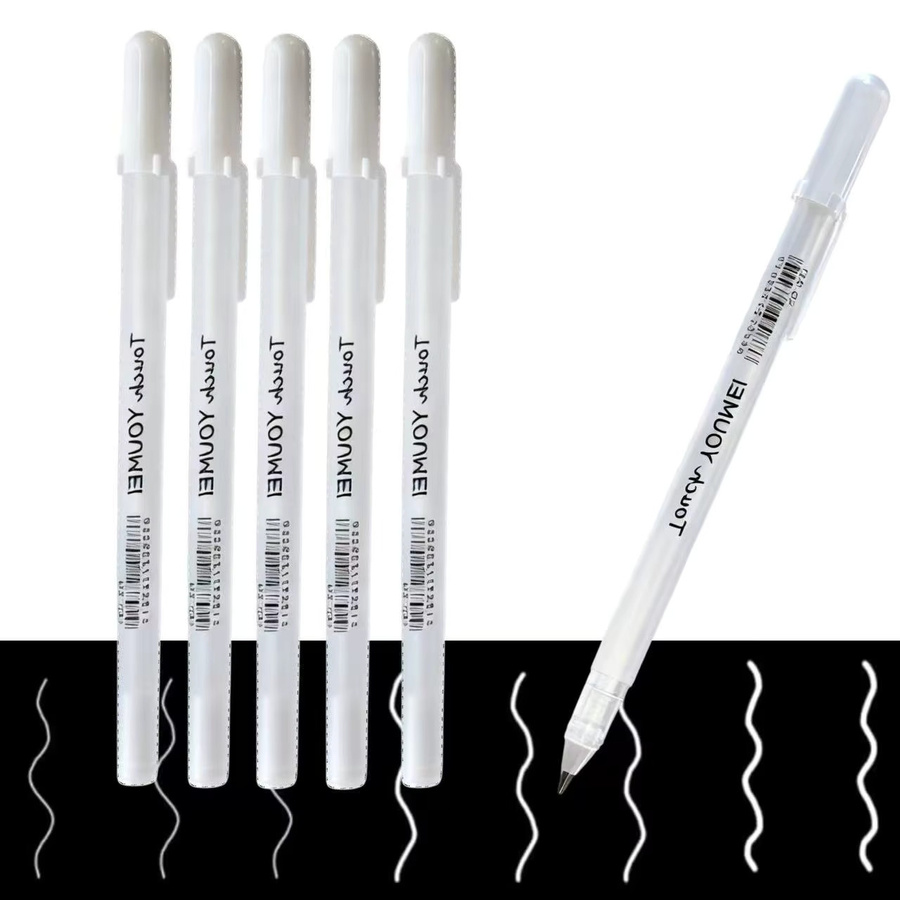 Kawai 5-teiliges Set weiße Marker-Gelstifte mit feiner Spitze für Kunstzeichnungen, Comics und Illustrationen - Bild 6