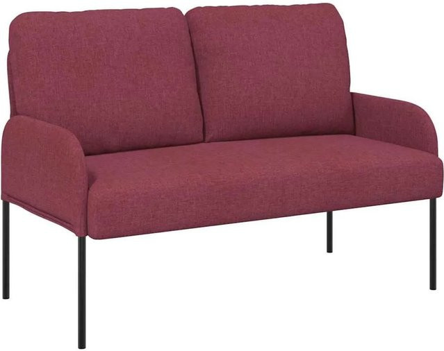 vidaXL Polstersofa mit Kissen in Weinrot, modernes Design mit Sperrholz- und Polyesterrahmen, Breite: 110 cm, Tiefe: 80 cm, Höhe: 56 cm - Bild 1