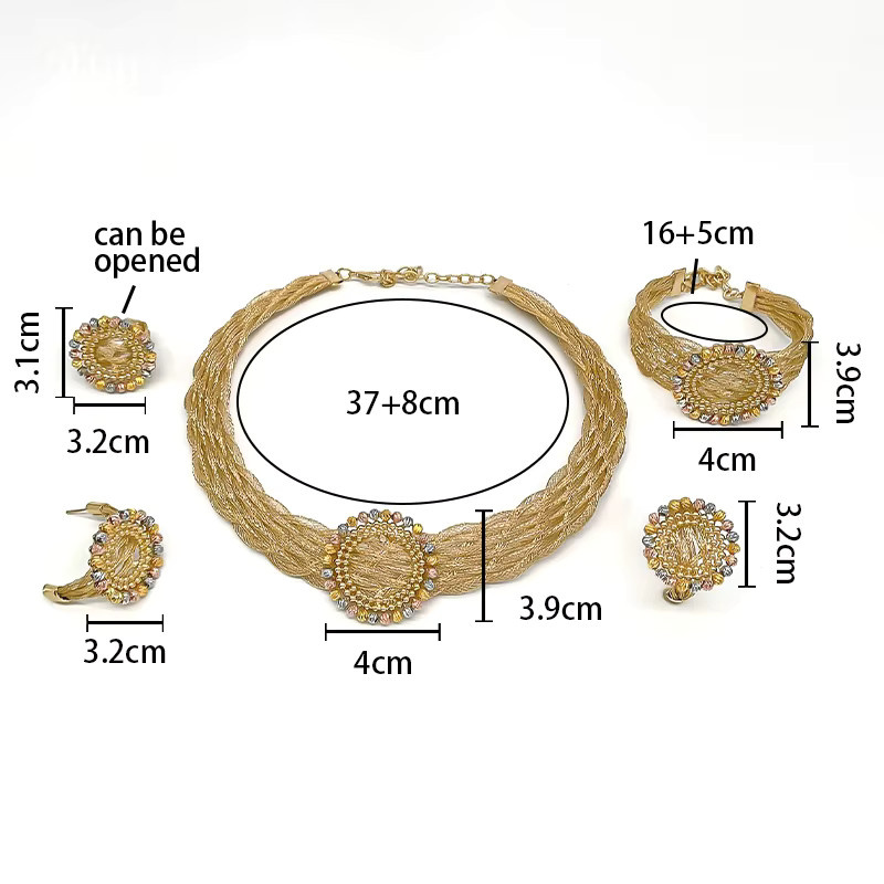 HIPUNK Schmuckset 4-teilig, Messing, Gold, Damen - Bild 4