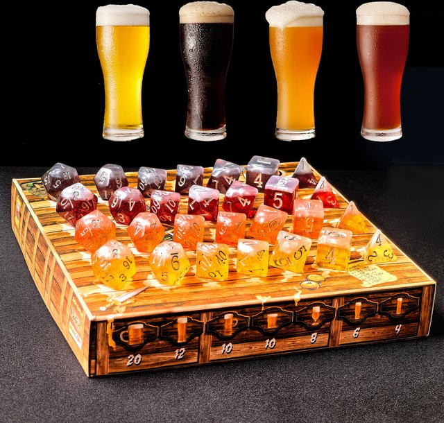 BESCON Das Tavern-Trinkspiel, polyedrisches Bierwürfelset, Fantasy, Kunststoff, Bunt / Mehrfarbig - Bild 1
