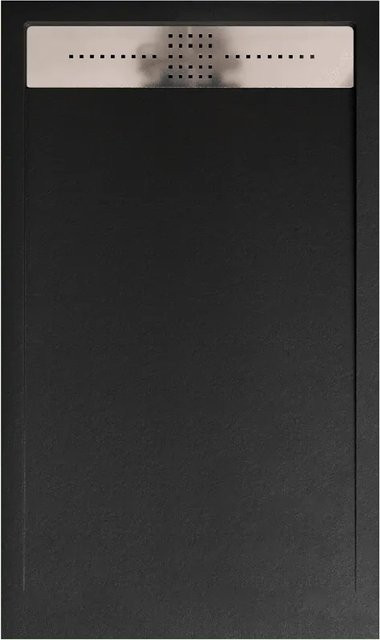 Stano Duschwanne Orion aus Mineralguss, extra flach, Schwarz, B/T: 80 x 160 cm - Bild 1