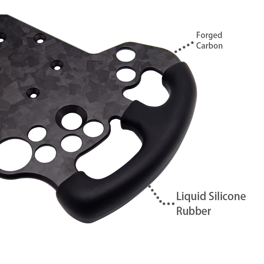 Simube Felge für Fanatec GT3 Endurance mit Aluminium-Frontplatte und Silikongriffen in Schwarz - Bild 3