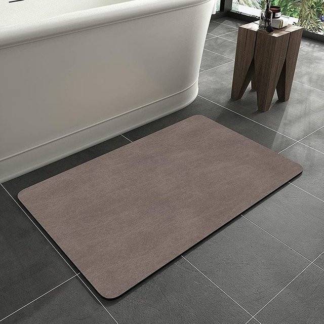 Saugfähige Badezimmer-Fußmatte von Yiran Furniture in Grau, B/B: 40 x 60 cm - Bild 1