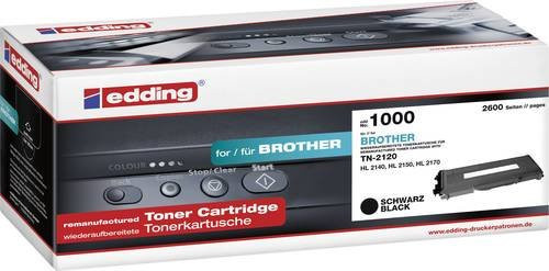 Edding Toner Kompatibel mit Brother TN-2120 Schwarz für Laserdrucker 2600 Seiten EDD-1000 - Bild 1