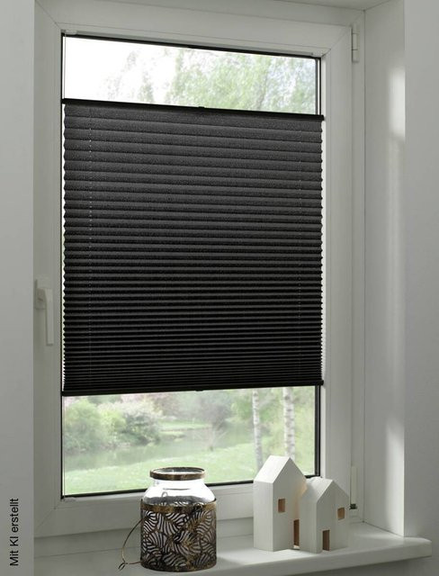 Boviva Spannplissee Blackout Schwarz B: 50 cm, H: 130 cm - Bild 1