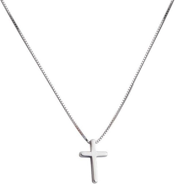 Halskette mit Kreuz Charm Anhänger, 925 Silber, Damen - Bild 1