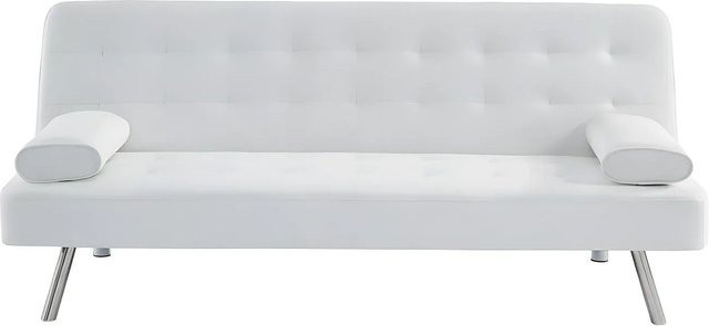 Schlafsofa Michelle von Vente-unique in Weiß mit Kunstleder und Click-Clack-Funktion, Breite: 186 cm - Bild 1