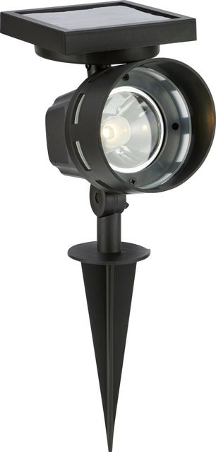 Solar-LED-Spot für Garten und Außenbereich in Schwarz mit warmweißem Licht und Erdspieß, H: 33 cm, B: 10,5 cm, T: 14 cm - Bild 1