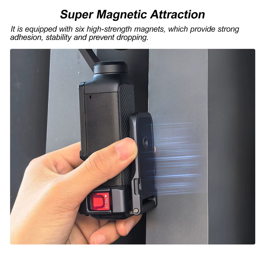 DJI Pocket 3 OSMO POCKET 3 Magnetische Halterung mit Schnellverschluss Clip in Schwarz für Radfahren und Vlogging - Bild 2