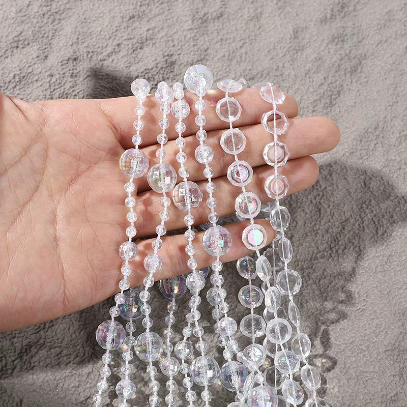 CYZIWEIN Perlen Girlandenkette aus Kunststoff, transparent, 300 cm - Bild 2