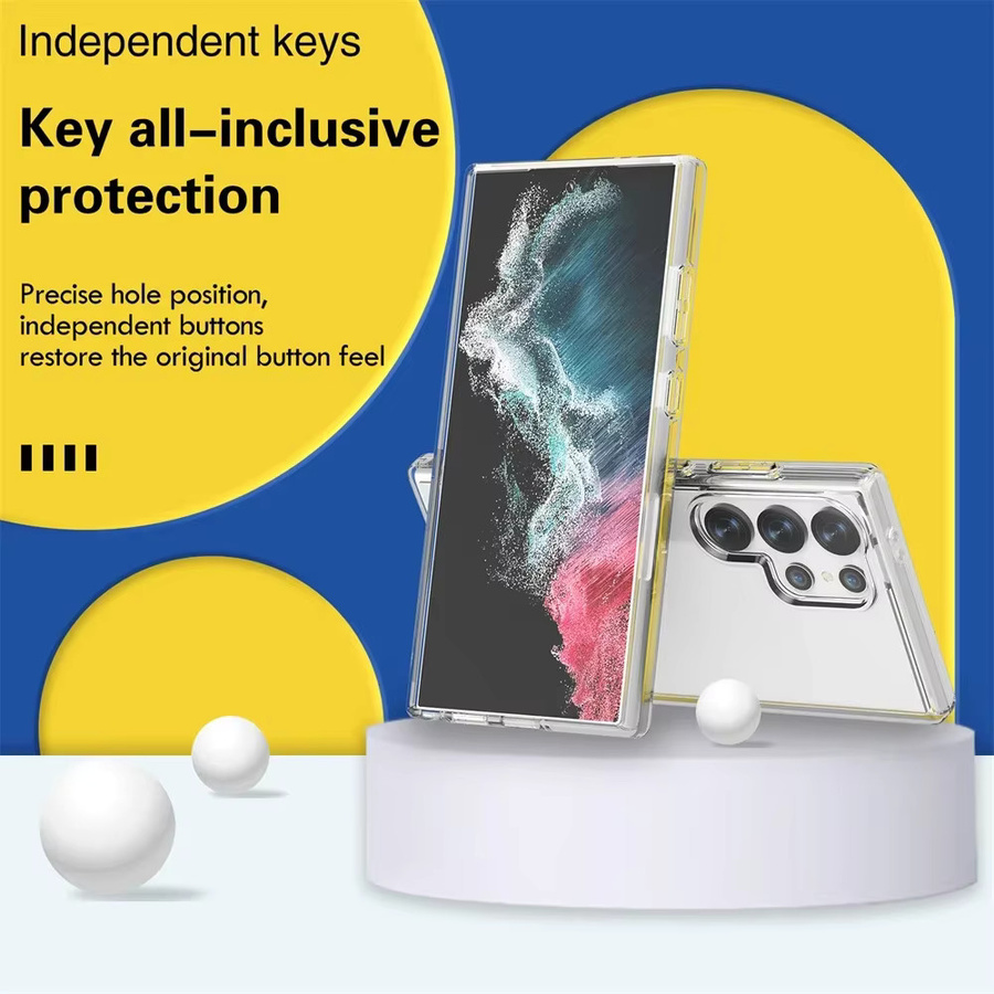 Glitzernde Galaxy Schutzhülle mit Klarsicht und Fallschutz für Samsung S26 S25 Edge S24 S23 S22 S21 FE Ultra Plus, transparent - Bild 4