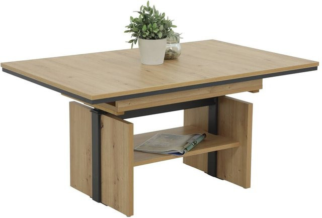 Couchtisch Hela in Braun mit Liftmechanismus und Ausziehfunktion, modern, B/H/T: 150 x 73 x 69 cm - Bild 1