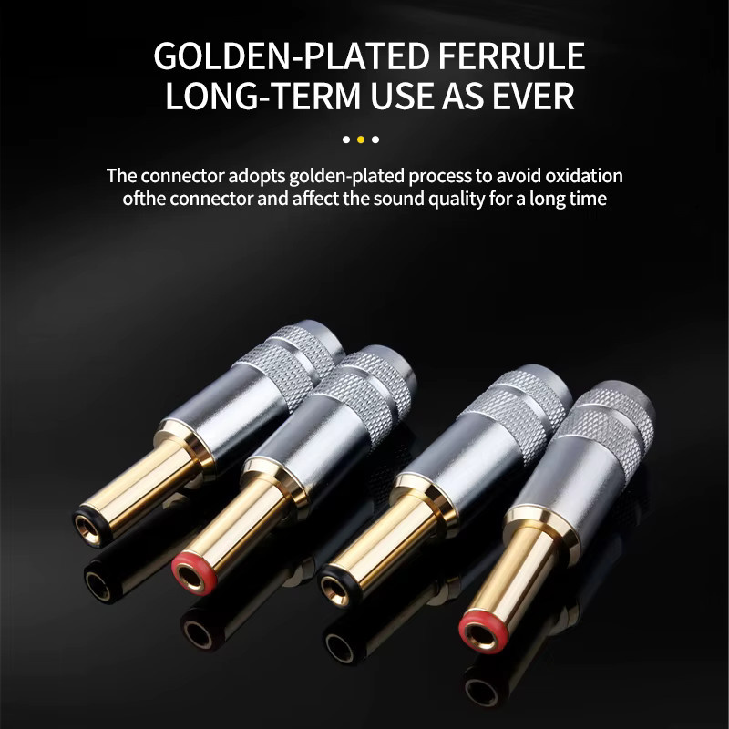 YYAUDIO DC-Stromstecker Gold-DC-2.1G/2.5G Schweißanschluss für Lineare Stromversorgung, Goldfarben - Bild 3