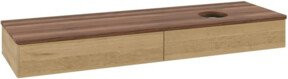 V&B Waschtischunterschrank Antao ohne Frontstruktur mit Beleuchtung in Walnut und Honey Oak, B: 160 cm, T: 50 cm - Bild 1