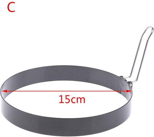 Bunny House Pfannkuchen Ring Form aus Edelstahl in Schwarz und Grau, Durchmesser: 15 cm - Bild 1