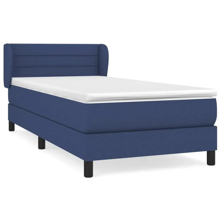 vidaXL Boxspringbett mit Matratze Blau, Hybridbett mit Taschenfederkern, B/T: 80 x 200 cm - Bild 2