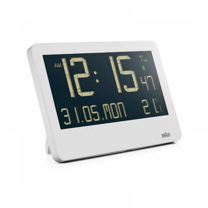 Braun BC14W Digital Crescendo Alarm Wetteruhr als Schreibtisch- und Wanduhr in Weiß - Bild 3
