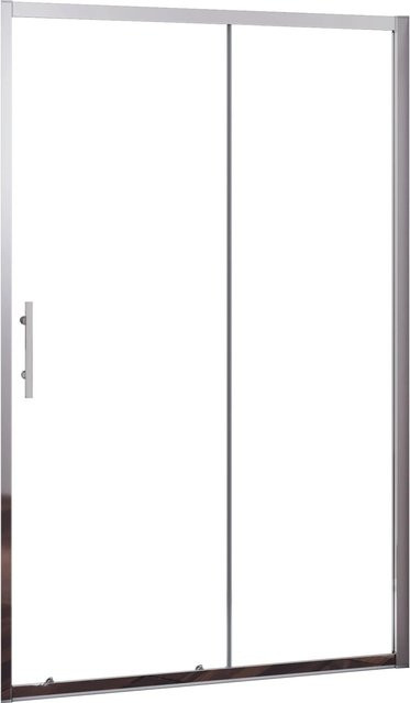 AICA Schiebetür Duschabtrennung als Nischentür aus transparentem ESG Sicherheitsglas, Farbe: Silber/Transparent, B: 100 cm, H: 190 cm - Bild 1