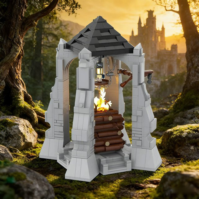 Gobricks Der Herr der Ringe Gondor-Leuchtturm, Bausteine Modellbausatz - Bild 1