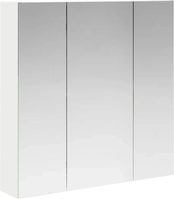 vidaXL Badezimmerspiegelschrank Weiß Modern mit Spiegel und Regalböden, B/H/T: 70 x 70 x 14,5 cm - Bild 1