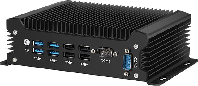 Lüfterloser Industrie-PC von Intel mit I5-1335U Prozessor, Windows 11/10 oder Linux, 2x COM RS232, 2x Gigabit Ethernet, 8x USB und Mini PCIe für WLAN oder 4G LTE, Schwarz, SFF - Bild 1