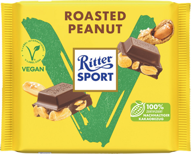 Ritter Sport Vegan Roasted Peanut Schokoladentafel 100 g - Bild 1