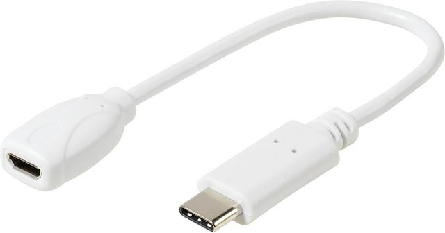 Vivanco USB Type-C auf Micro USB Adapter in Weiß, 0,1 m - Bild 1