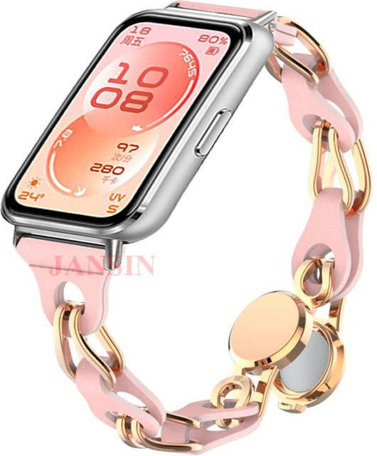 jansin Uhrenarmband Silikon, Roségold, Damen, Huawei Band 11 Pro - Bild 1
