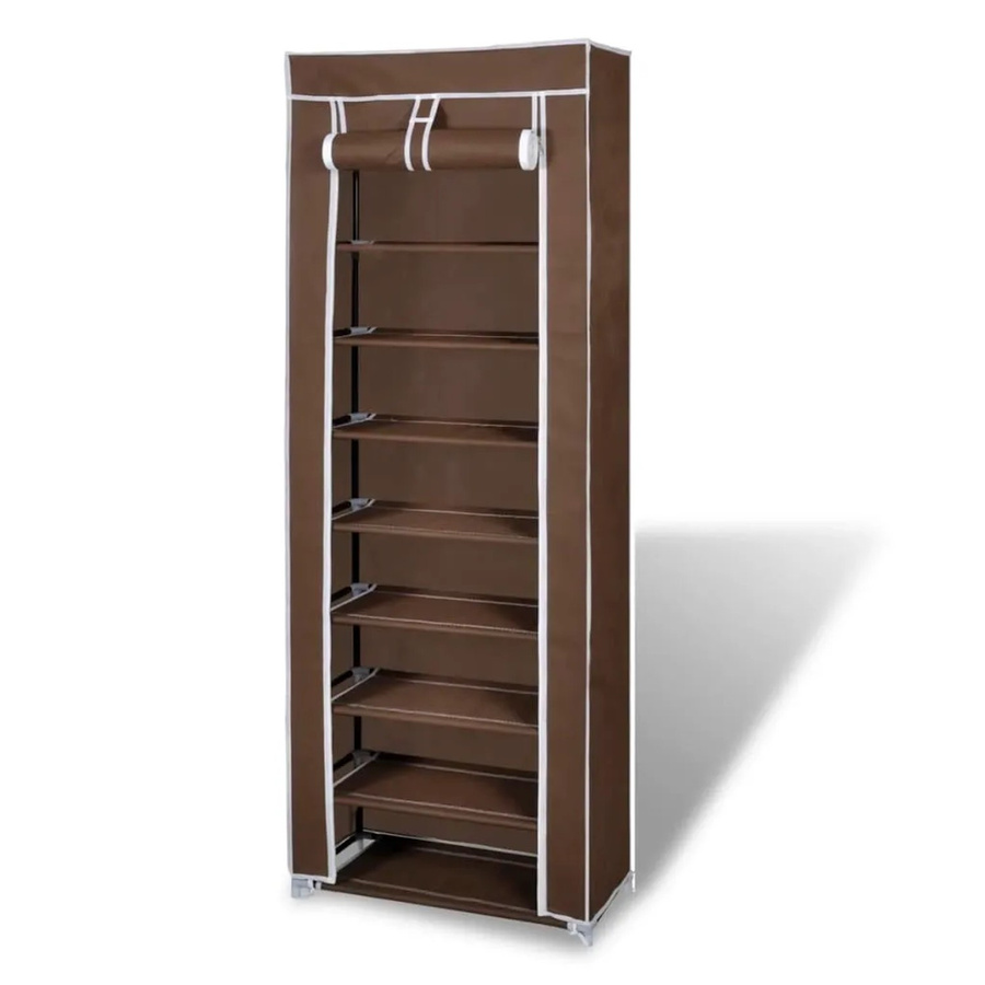 vidaXL Schuhschrank mit 8 Schichten in Braun, B/T/H: 57 x 29 x 162 cm - Bild 2