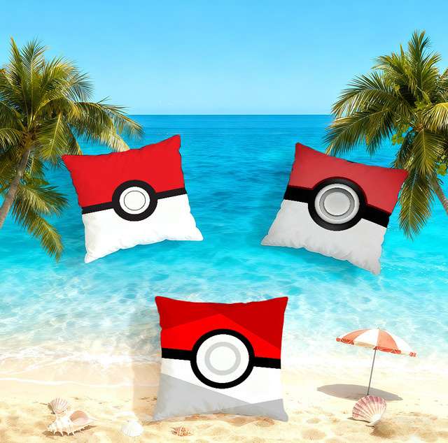 Potdemiel Pokemon Kissenbezug mit Grafikdesign, Mehrfarbig, Durchmesser: 30 cm - Bild 1