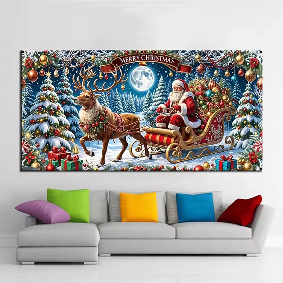 JKEKEYANG DIY Diamantmalerei Weihnachtsmann und Schneemann Mosaik Set, Mehrfarbig, B/H: 40 x 20 cm - Bild 2