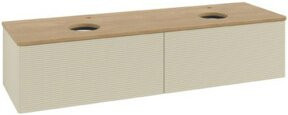 V&B Waschtischunterschrank Antao mit Frontstruktur in Grau und Eiche, Wandmontage, B/T: 160 x 50 cm - Bild 1