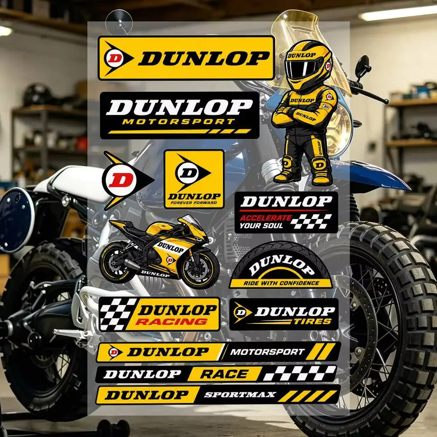 Dunlop Wasserfeste Graffiti PVC-Aufkleber in Multicolour für Auto, Motorrad, Skateboard und Helm - Bild 3