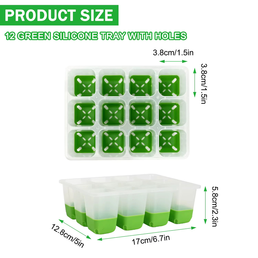 Green Seed Starter Tray Box Pflanzen-Anzuchtset aus Kunststoff in Grün mit 60 oder 120 Zellen - Bild 5