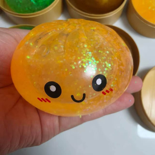 BC Pet Supplies Glitzer-Knödel-Squishy, orange, mit Box - Bild 1