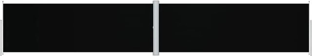 Furnicato Ausziehbare Seitenmarkise Schwarz aus Polyester mit PU-Beschichtung, Höhe: 180 cm, Breite: 1000 cm - Bild 1