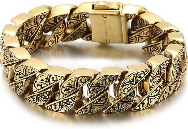 TrustyLan Jewelry Edelstahlarmband, goldfarben, Herren - Bild 1