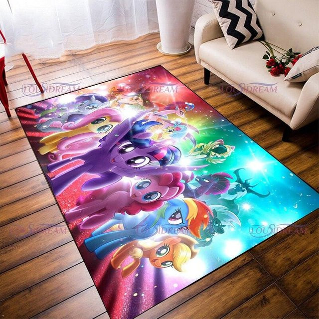 ChenYing01 Einhorn Teppich für Kinder mit weichem Kunstfell, bunt, B/B: 80 x 120 cm - Bild 1