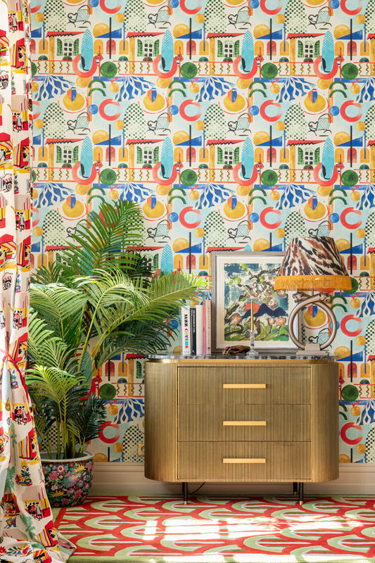 Mindthegap Tapete Veranda in Blau und Multicolour, Vlies-Tapete mit abstraktem Design - Bild 2