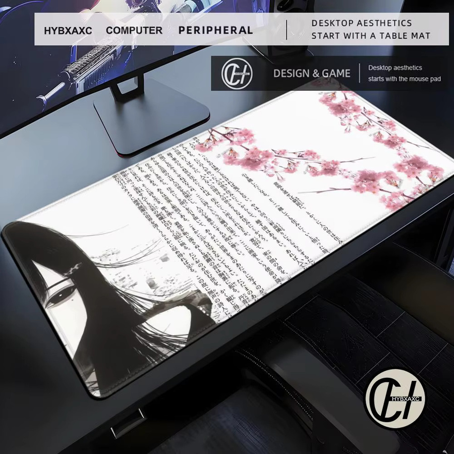 HYBXXC Anime Aesthetics Mauspad in Schwarz Weiß für Büro und E-Sports - Bild 2