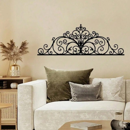 CIFBUY Wandkunst aus Metall in Schwarz mit floralem Design und Vintage-Blumenornamenten