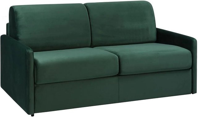 Vente-unique Schlafsofa Calife in Tannengrün mit Samtbezug und Schaumstoffpolsterung, Breite: 190 cm - Bild 1