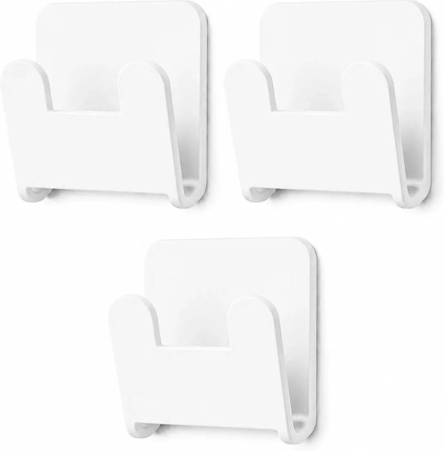Radius Design 3er Set Wandhaken aus Aluminium in Weiß mit selbstklebender Befestigung B/T/H: 7,5 x 4,4 x 5,7 cm - Bild 1