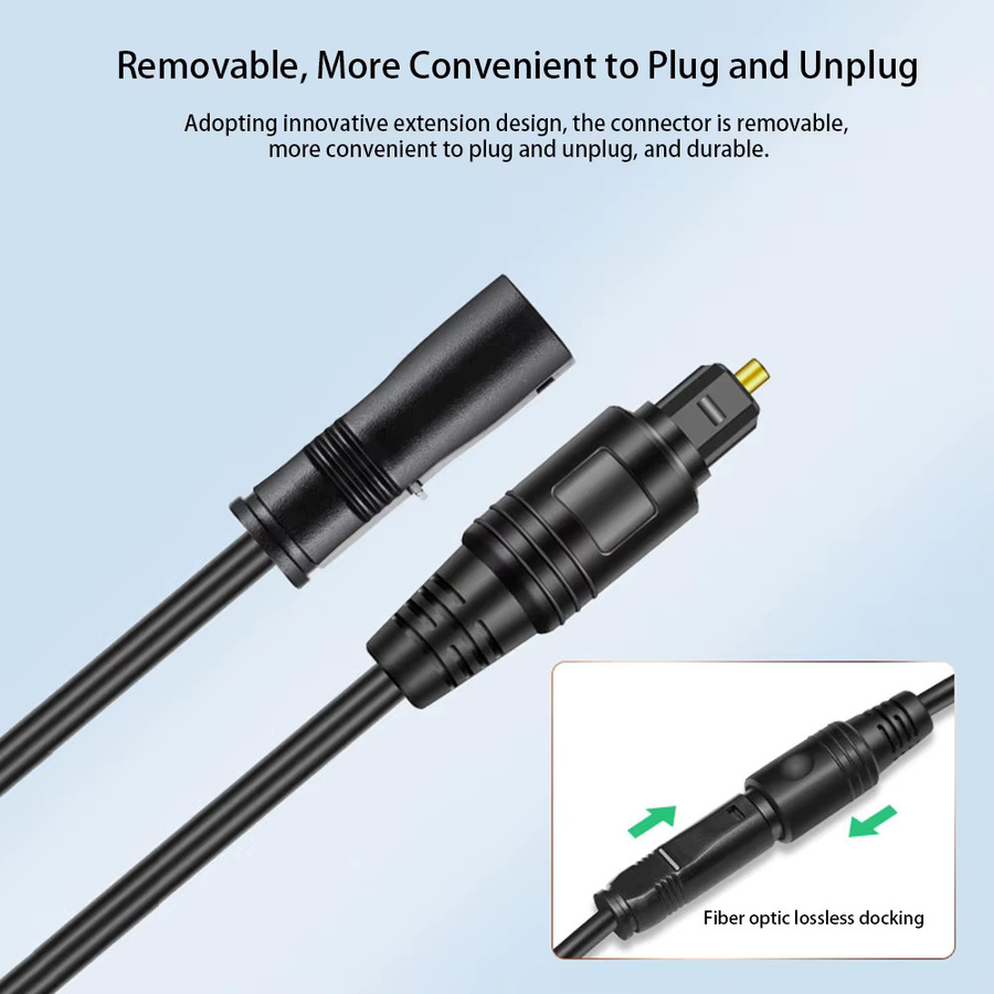 Byscoon Digitales Toslink Glasfaser Optisches Audio-Verlängerungskabel in Schwarz (Stecker auf Buchse) für Soundbar, TV, PS4 und Xbox - Bild 2