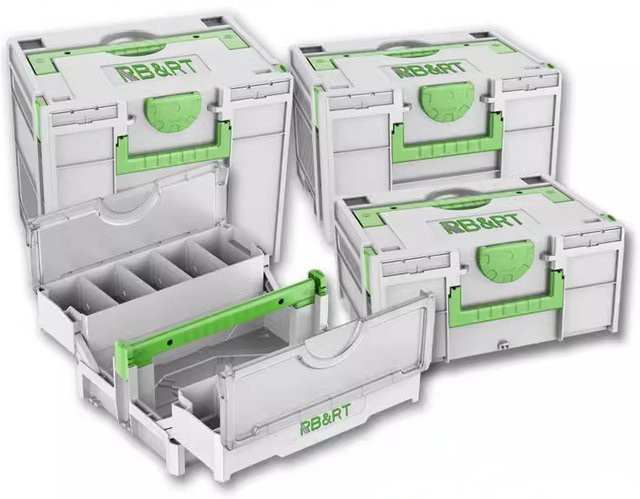 OEMG Werkzeugkasten und Hardware-Organizer in Weiß, stapelbare Aufbewahrungsboxen mit großer Kapazität für Haushalt und Werkstatt - Bild 1