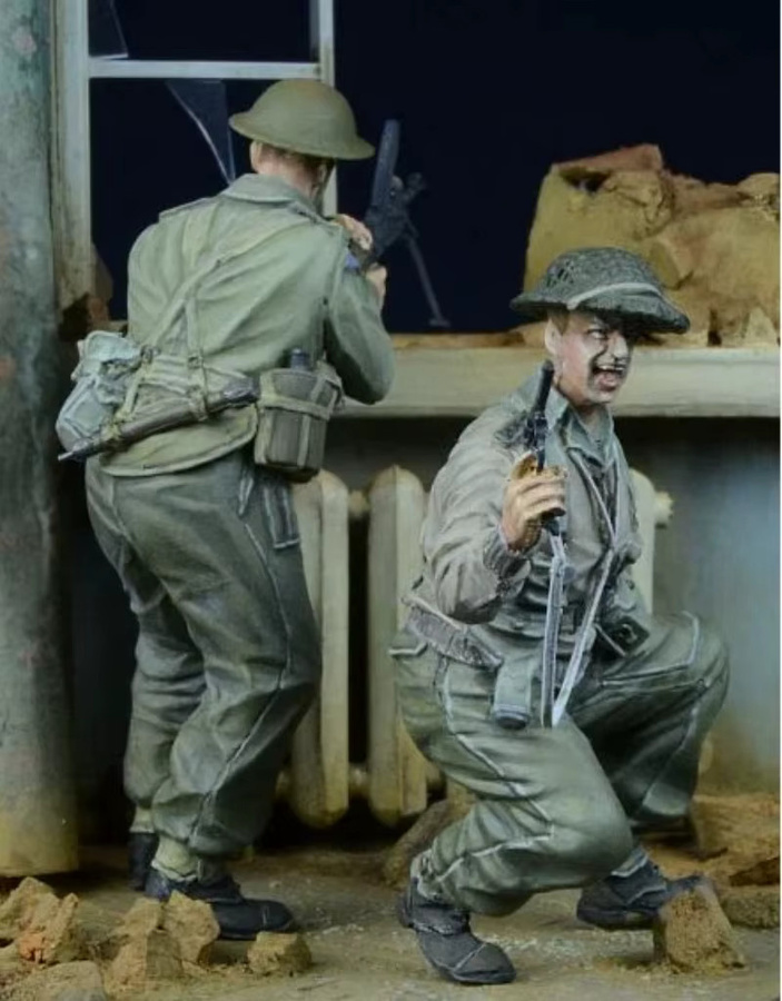 BAANFU Soldaten Harzfiguren, Modellbausätze, Maßstab 1:35, 2-Figuren-Set - Bild 2